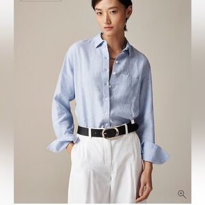 J Crew Garçon classic shirt in Baird McNutt Irish linen French blue size 0